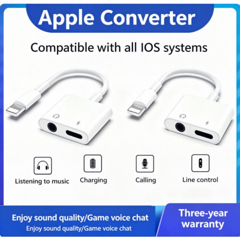 Earphone Splitter Jack - Audio Adapter For iPhone 14 13